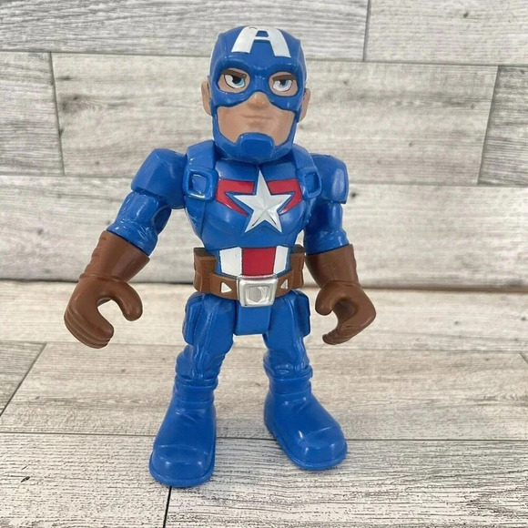 Playskool Heroes Marvel Super Hero Adventures Mega Mighties Captain America 5” - Picture 1 of 9